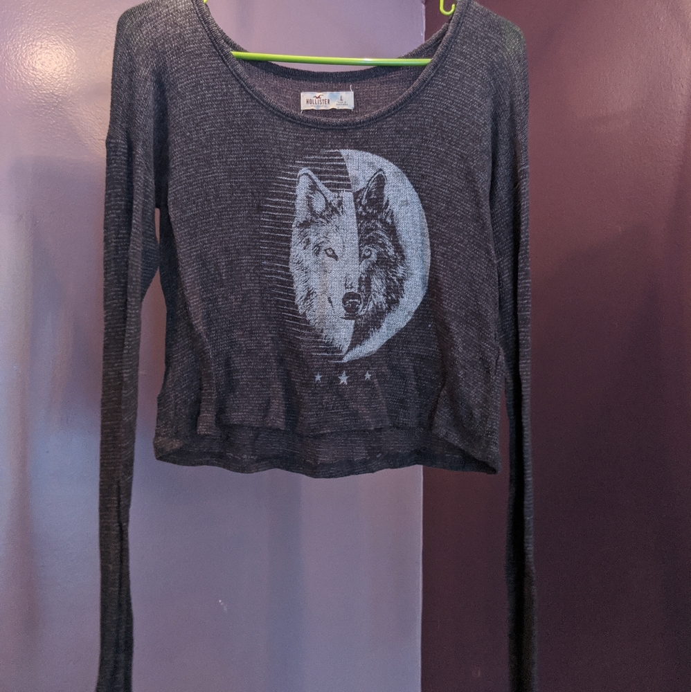 Gray crop long sleeve